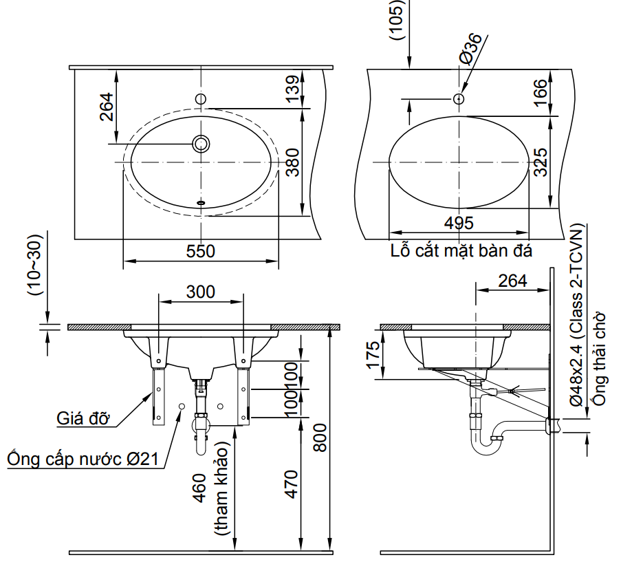 Bản vẽ bồn rửa mặt lavabo INAX L-2216V