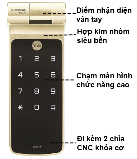 Chi tiết khóa thông minh YDD424