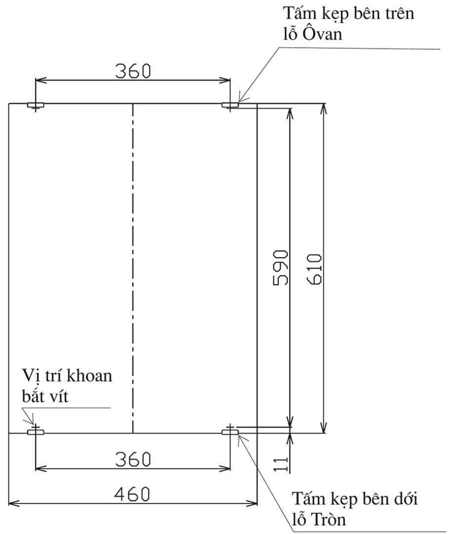 Bản vẽ kích thước gương Inax KF-4560VA