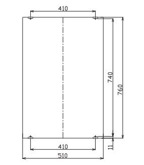 Bản vẽ kích thước gương Inax KF-5075VA