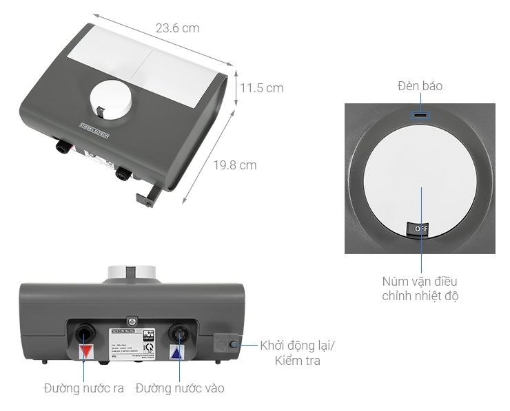 Chi tiết máy nước nóng Stiebel Eltron DDH 8 EC 8000W