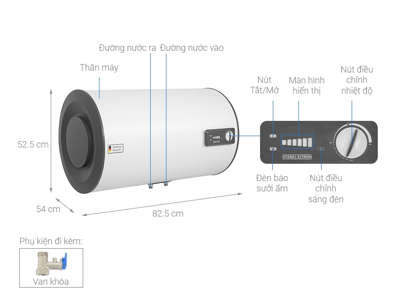 Chi tiết máy nước nóng Stiebel Eltron ESH 80 H Plus T 2500W