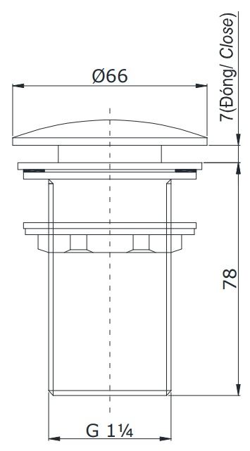 Bản vẽ kích thước chặn nước lavabo TOTO T6JV2N