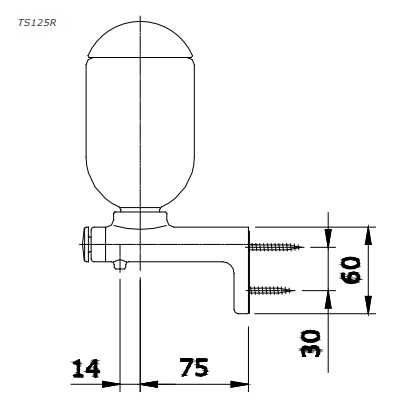 Bản vẽ kích thước hộp xà phòng Toto TS 125 R