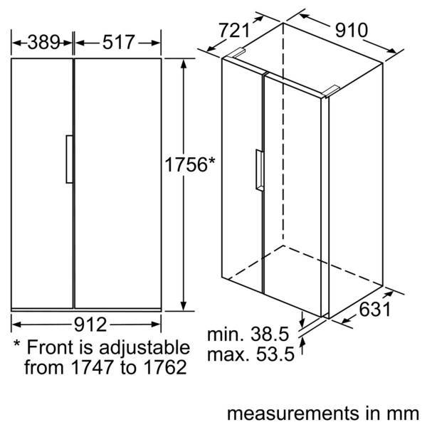 tủ lạnh KAN92VI35O Bosch side by side