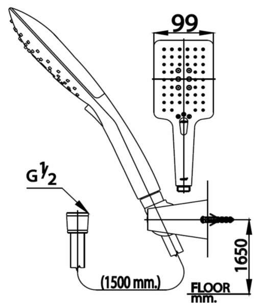 Bản vẽ kĩ thuật tay sen Z89(HM) Cotto