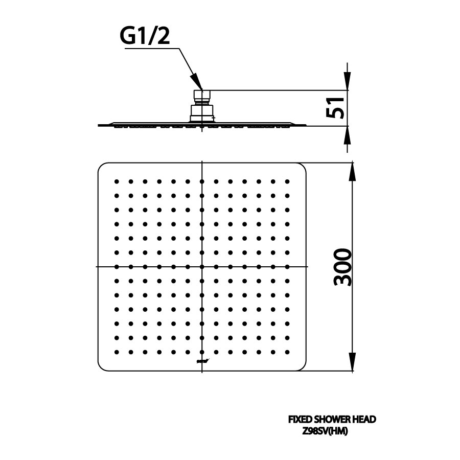 Bản vẽ kích thước bát sen âm trần Z98SV Cotto